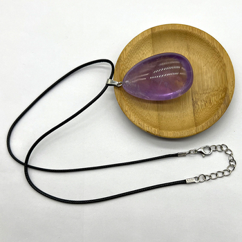 Colier cu șnur din piele cu piese metalice, placare electroplatină, Lei miao miao