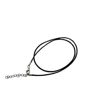 Colier cu șnur din piele cu piese metalice, placare electroplatină, Lei miao miao