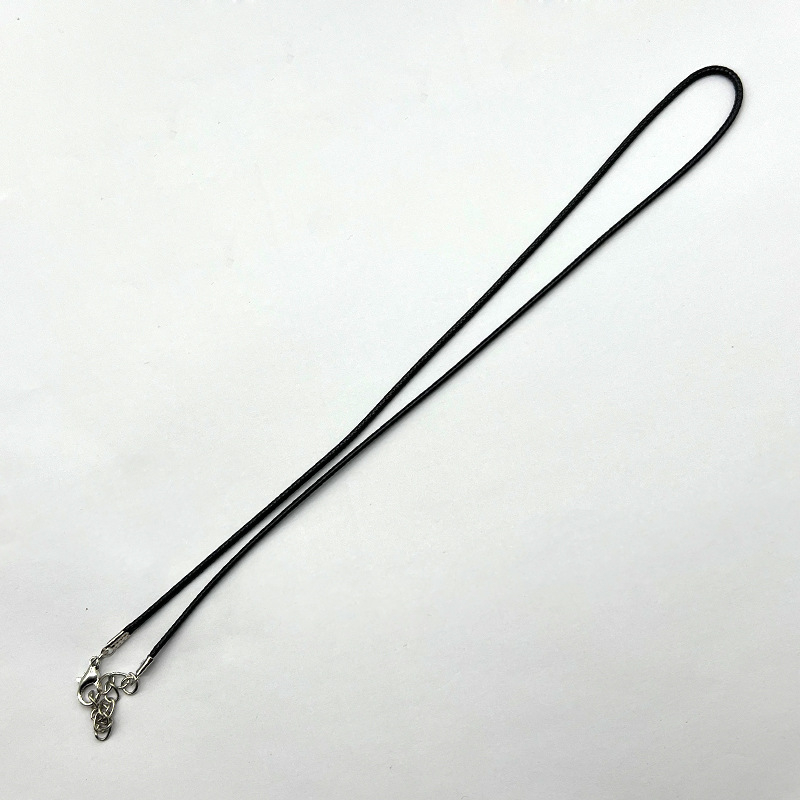 Colier cu șnur din piele cu piese metalice, placare electroplatină, Lei miao miao