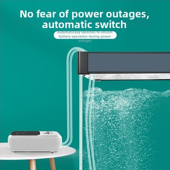 Įkraunama deguonies siurblys — nešiojamas, tylus, dviejų paskirčių skirtas lauko žvejybai ir namų žuvų auginimui