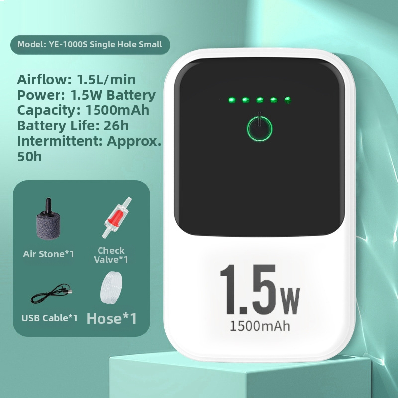 Įkraunama deguonies siurblys — nešiojamas, tylus, dviejų paskirčių skirtas lauko žvejybai ir namų žuvų auginimui