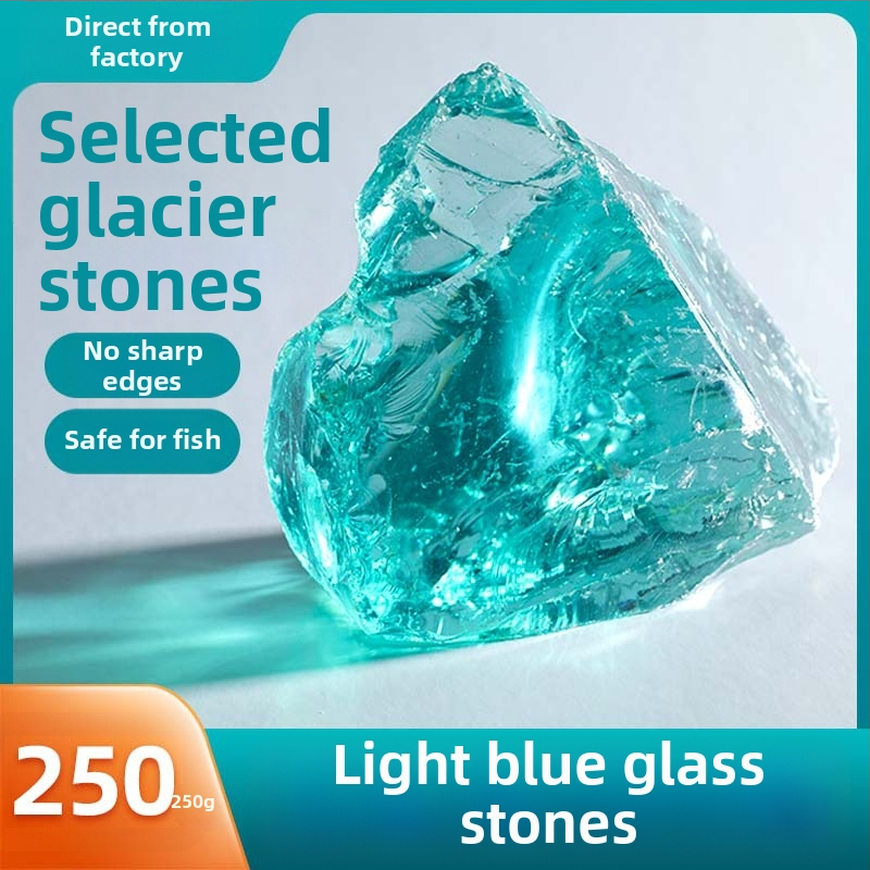 Ebakorrapärane klaasist kivi aianduse ja akvaariumi põhja kaunistamiseks, 500 g, 1 tk