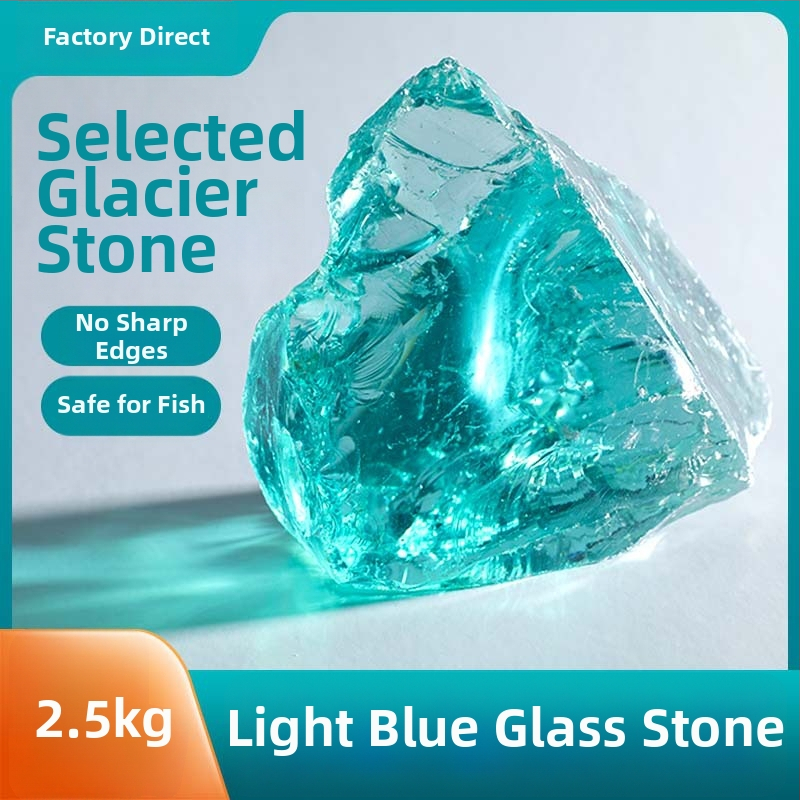 Ebakorrapärane klaasist kivi aianduse ja akvaariumi põhja kaunistamiseks, 500 g, 1 tk