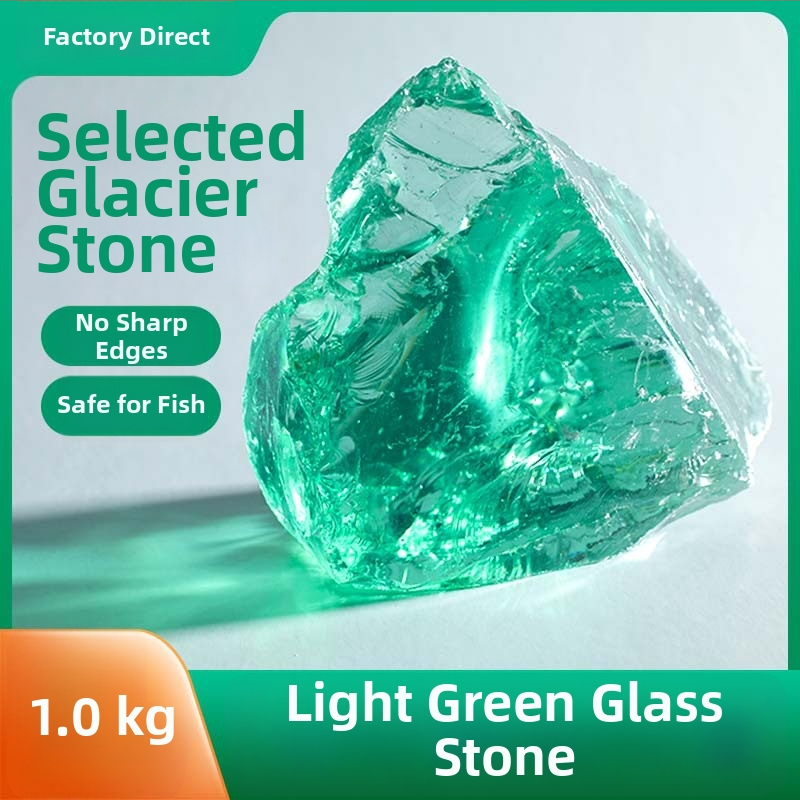 Ebakorrapärane klaasist kivi aianduse ja akvaariumi põhja kaunistamiseks, 500 g, 1 tk