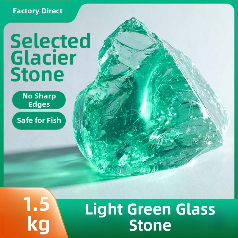 Ebakorrapärane klaasist kivi aianduse ja akvaariumi põhja kaunistamiseks, 500 g, 1 tk