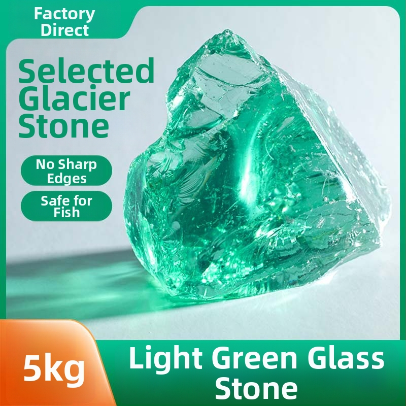 Ebakorrapärane klaasist kivi aianduse ja akvaariumi põhja kaunistamiseks, 500 g, 1 tk