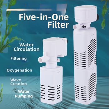 AQ Ugrađeni filtr za akvarij, tri u jedan pumpa za filtraciju s filterom vlakna, plastično kućište, cirkulacija vode