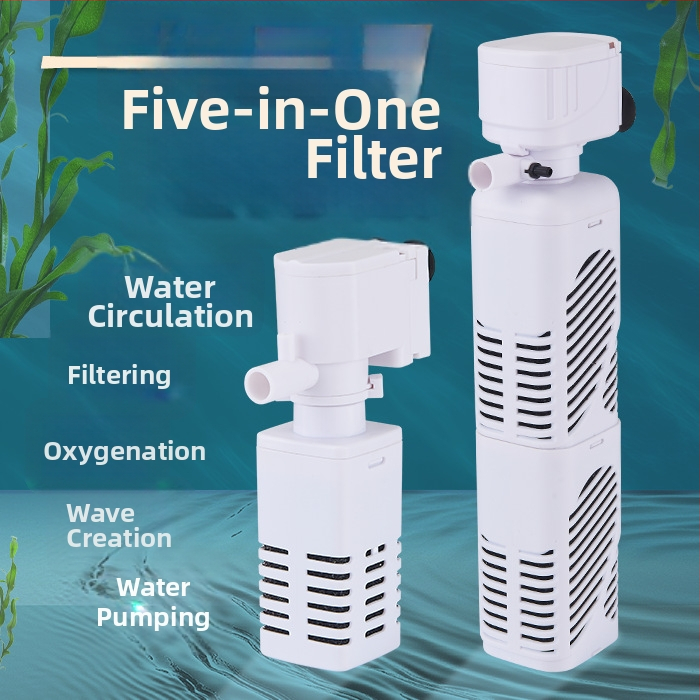 AQ Ugrađeni filtr za akvarij, tri u jedan pumpa za filtraciju s filterom vlakna, plastično kućište, cirkulacija vode