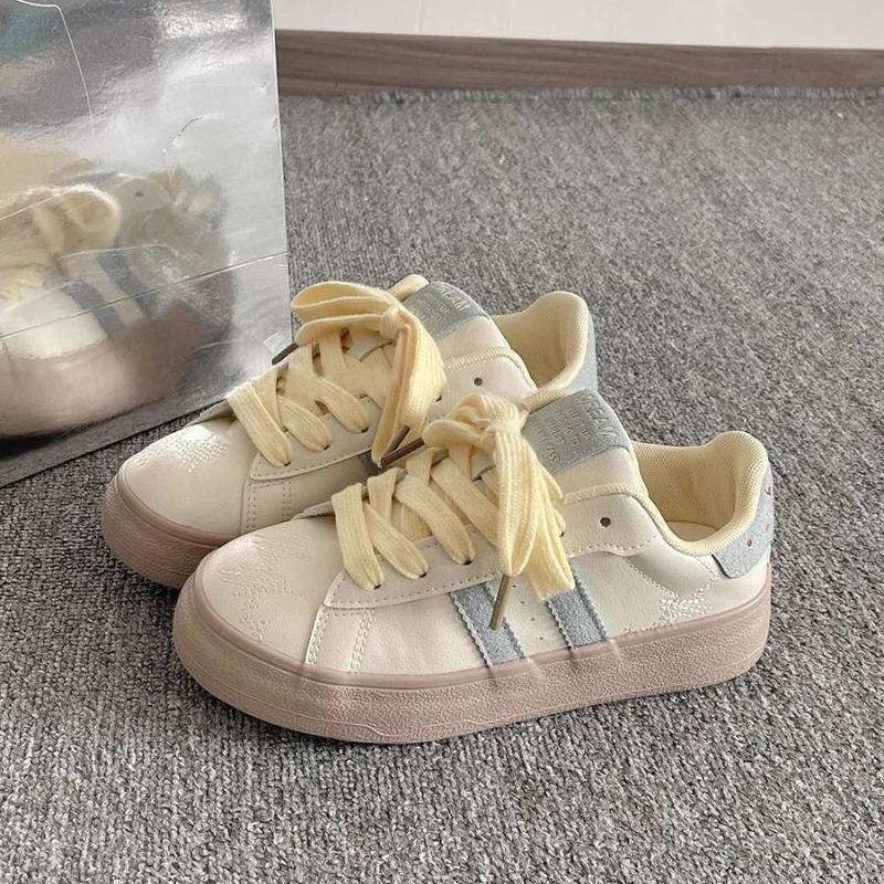 Naiste Korea stiilis vabaaja sportlikud jalanõud paksu tallaga, PU ülaosa, hingav võrkvooder, nöörid, madal profiil