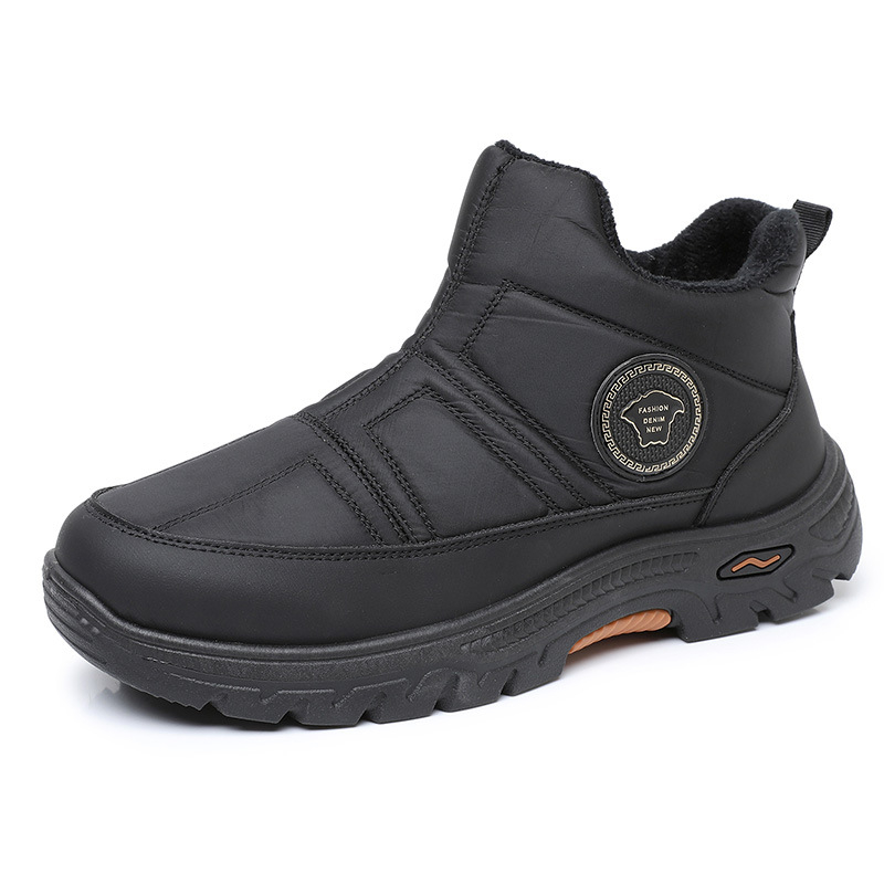 Papuci de iarnă pentru bărbați, cu căptușeală fleece, slip-on, anti-derapare și rezistenți la uzură