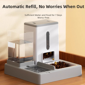 Automatický kŕmít mačky s dvojitými miskami, PP a PET, doplnky pre domáce zvieratá