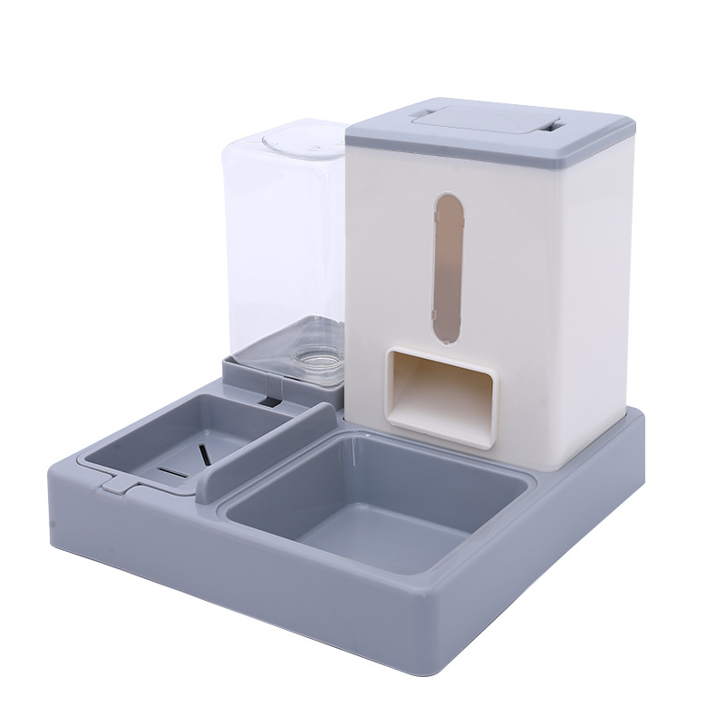 Automatický kŕmít mačky s dvojitými miskami, PP a PET, doplnky pre domáce zvieratá