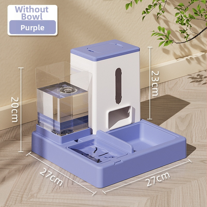 Automatický kŕmít mačky s dvojitými miskami, PP a PET, doplnky pre domáce zvieratá