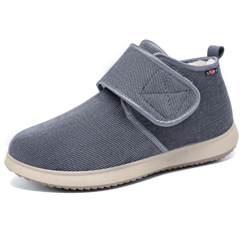 Ghete de iarnă pentru bărbați, căptușite cu fleece, închidere Velcro, talpă PU