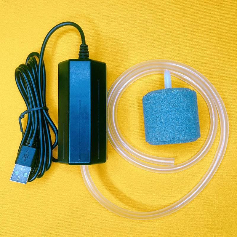 Φορητή USB αντλία οξυγόνου για ενυδρείο - Αθόρυβη, Συμπαγής, USB-τροφοδοσία, Για οικιακή και εξωτερική χρήση