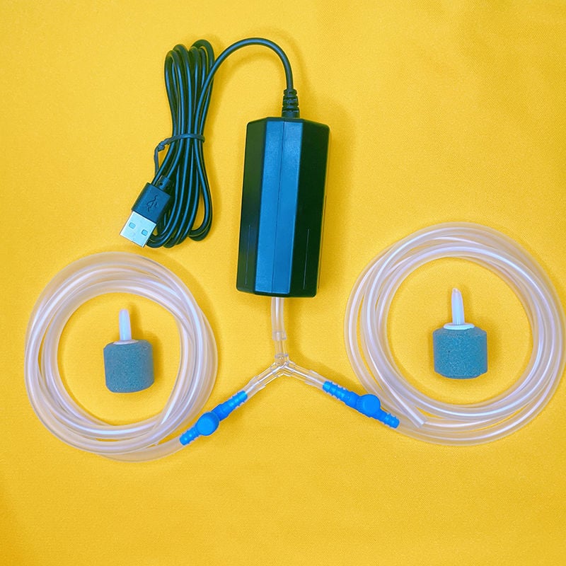 Φορητή USB αντλία οξυγόνου για ενυδρείο - Αθόρυβη, Συμπαγής, USB-τροφοδοσία, Για οικιακή και εξωτερική χρήση