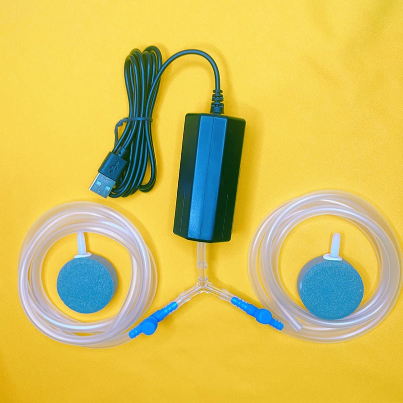 Φορητή USB αντλία οξυγόνου για ενυδρείο - Αθόρυβη, Συμπαγής, USB-τροφοδοσία, Για οικιακή και εξωτερική χρήση