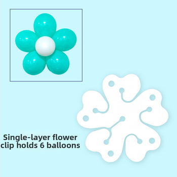 Baliono laikiklis dekoracijoms, slyvų žiedo formos, dviejų sluoksnių sustiprintas dizainas, iš plastiko, su spausdintu logotipu