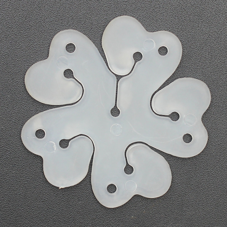 Baliono laikiklis dekoracijoms, slyvų žiedo formos, dviejų sluoksnių sustiprintas dizainas, iš plastiko, su spausdintu logotipu