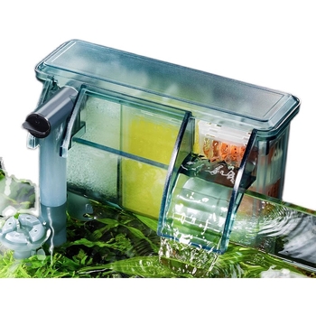 Yee filtr za akvarij, zidni vanjski, kompaktni 3-u-1 filtr, tih rad, membrana za uklanjanje masne sloje i cirkulaciju vode