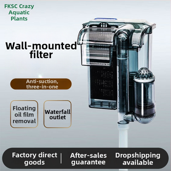 Nástenný externý filter do akvária s 3-v-1 vodopádovou aeráciou a cirkuláciou pre malé sladkovodné ryby (plast; bez nastavovania frekvencie; tichý chod)