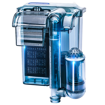 Nástenný externý filter do akvária s 3-v-1 vodopádovou aeráciou a cirkuláciou pre malé sladkovodné ryby (plast; bez nastavovania frekvencie; tichý chod)