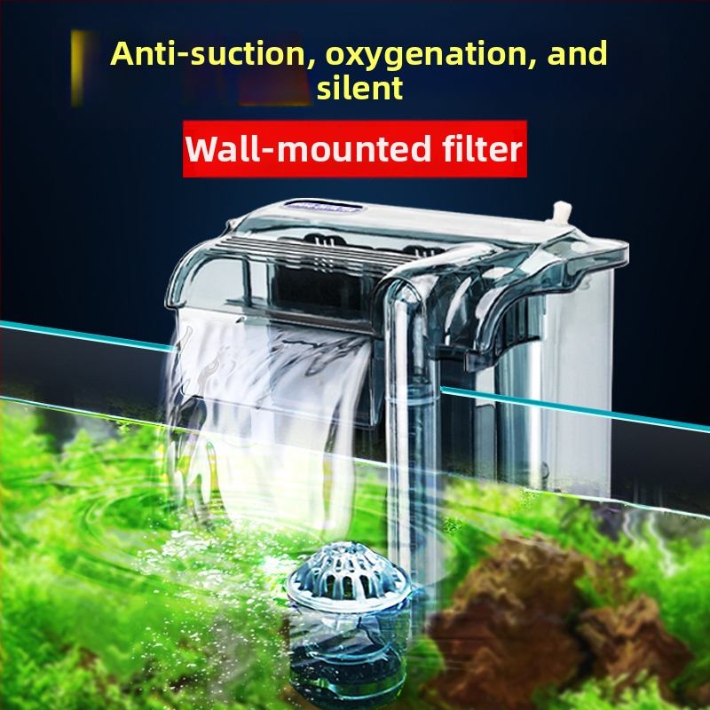 Nástenný externý filter do akvária s 3-v-1 vodopádovou aeráciou a cirkuláciou pre malé sladkovodné ryby (plast; bez nastavovania frekvencie; tichý chod)