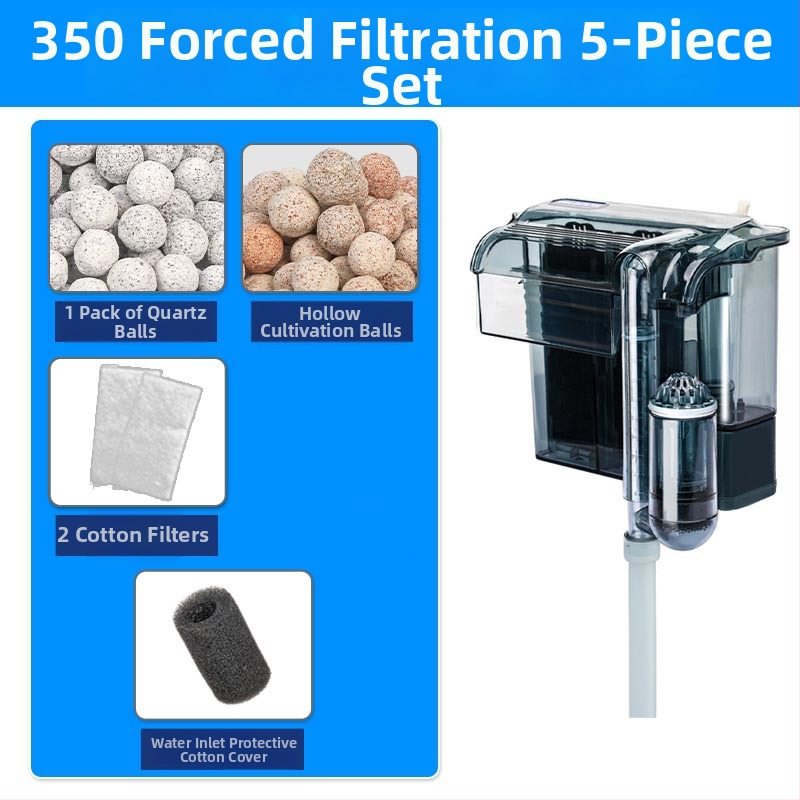 Nástenný externý filter do akvária s 3-v-1 vodopádovou aeráciou a cirkuláciou pre malé sladkovodné ryby (plast; bez nastavovania frekvencie; tichý chod)