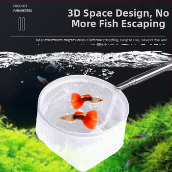 Nerūdijančio plieno teleskopinis akvariumo tinklas, rankų darbo, 50 g, Akvariumo įranga