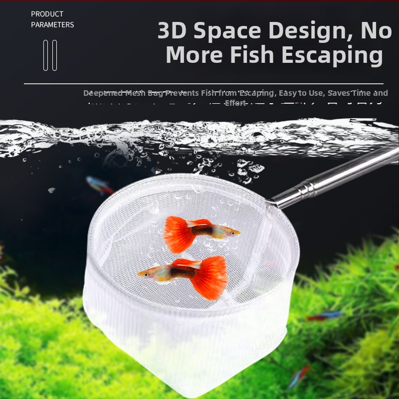 Nerūdijančio plieno teleskopinis akvariumo tinklas, rankų darbo, 50 g, Akvariumo įranga