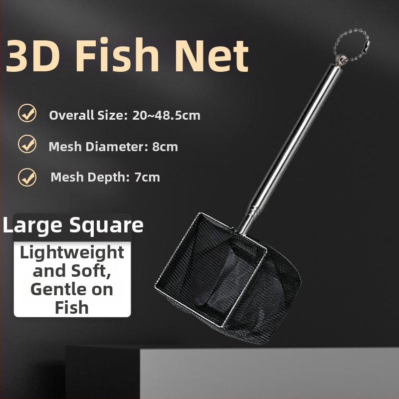 Nerūdijančio plieno teleskopinis akvariumo tinklas, rankų darbo, 50 g, Akvariumo įranga