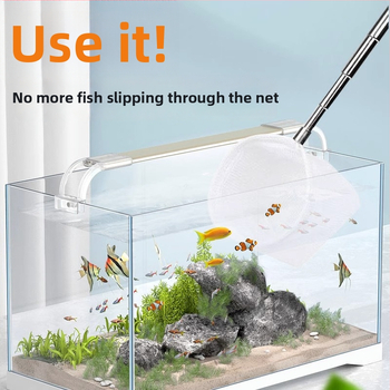 Nerūdijančio plieno sulankstomas žvejybos tinklas su ilga rankena, apvalios ir kvadratinės formos (50 g)