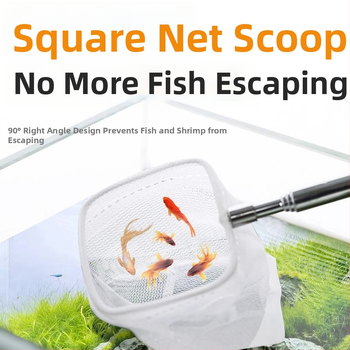 Nerūdijančio plieno sulankstomas žvejybos tinklas su ilga rankena, apvalios ir kvadratinės formos (50 g)