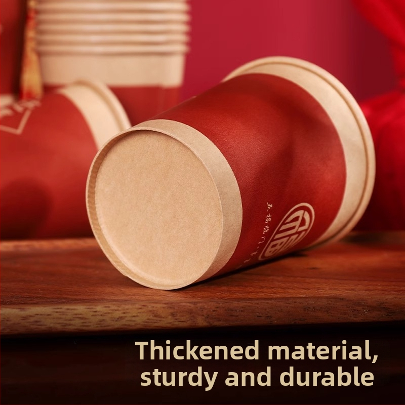 Jednorázové papierové poháre na oslavu nového domova s textovým vzorom, balenie: OPP vrecúško, materiál: papier, vhodné pre Čínsky Deň Zamilovaných