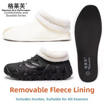 Vyriski vandeniui atsparūs trumpi lietaus batai, neslidžia padas, šilta vidinė danga, EVA įdėklas