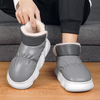 Papuci de interior unisex pentru iarnă, partea superioară Tarpaulin, talpă EVA, talpă groasă pentru confort cald acasă