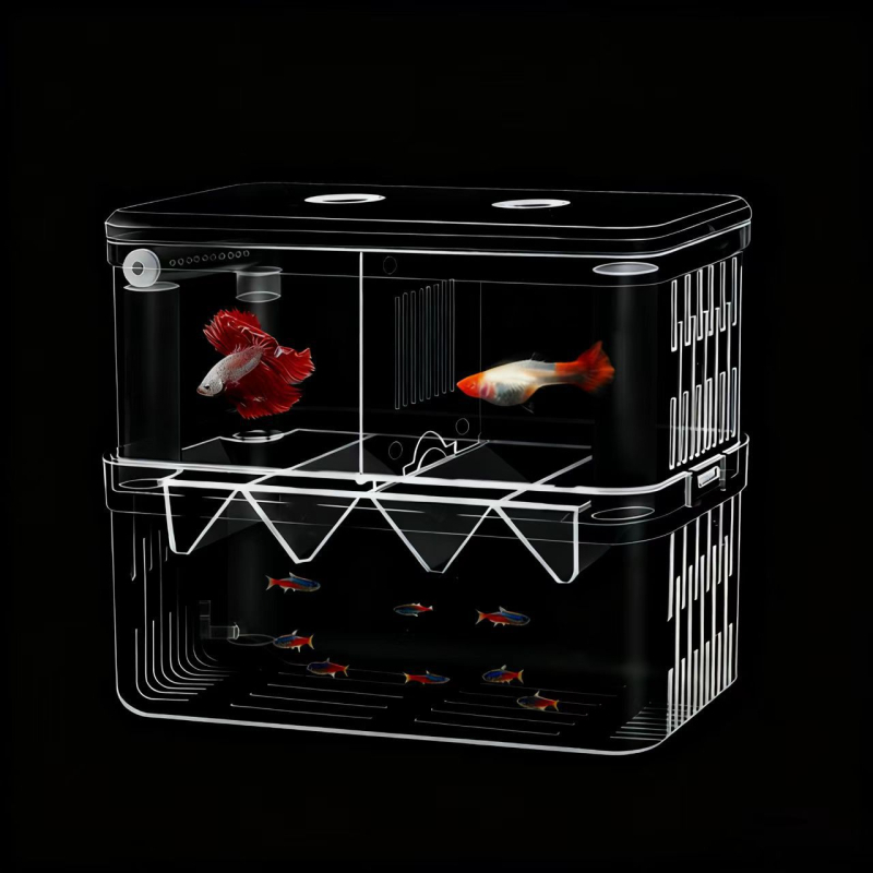 Инкубатор аквариум за бетта риба, PS материал, разделяне по време на инкубацията, марка Yao liu ba
