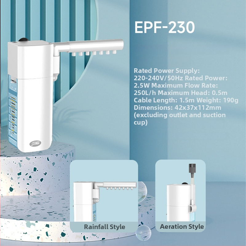 Аквариумна филтър-помпа с вградена 3-в-1 филтрация, подмяна на вода и кислородиране, циркулация на водата — Биохимичен филтър • Пластмаса • Бранд Jialu • Тегло 3