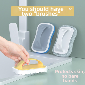 Käsitsi kasutatav puhastusharja vannitoa, plaatide, vuukide, põranda ja seina puhastamiseks – käsnmaterjalist, bränd SHOW JIE