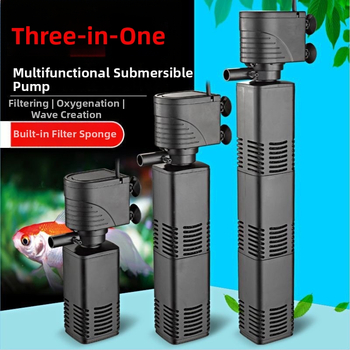 Quanlong įmontuotas 3-in-1 povandeninis akvariumo filtravimo siurblys oksigenacijai, plastmasinis korpusas