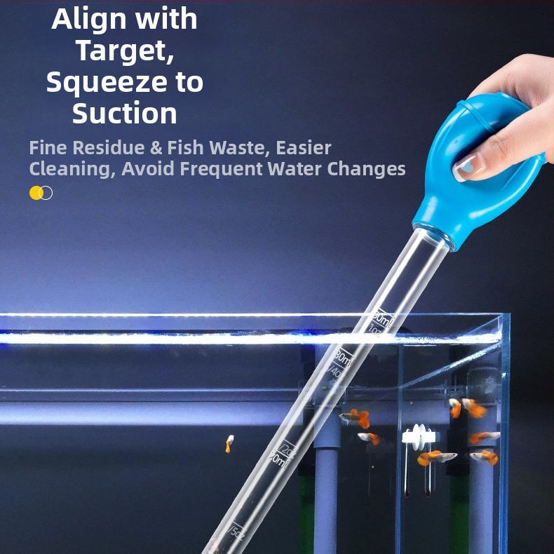 Naypet аквариумен сифон за почистване — ръчно всмукване, смяна на вода, сифонна тръба, подходящ за аквариуми с риби и костенурки