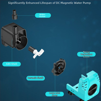 Povandeninė akvariumo siurblys su tyliai veikiančiu filtru, reguliuojamas srautas, didelis srautas, energijos taupymas, cirkuliacija prie dekoratyvinių akmenų