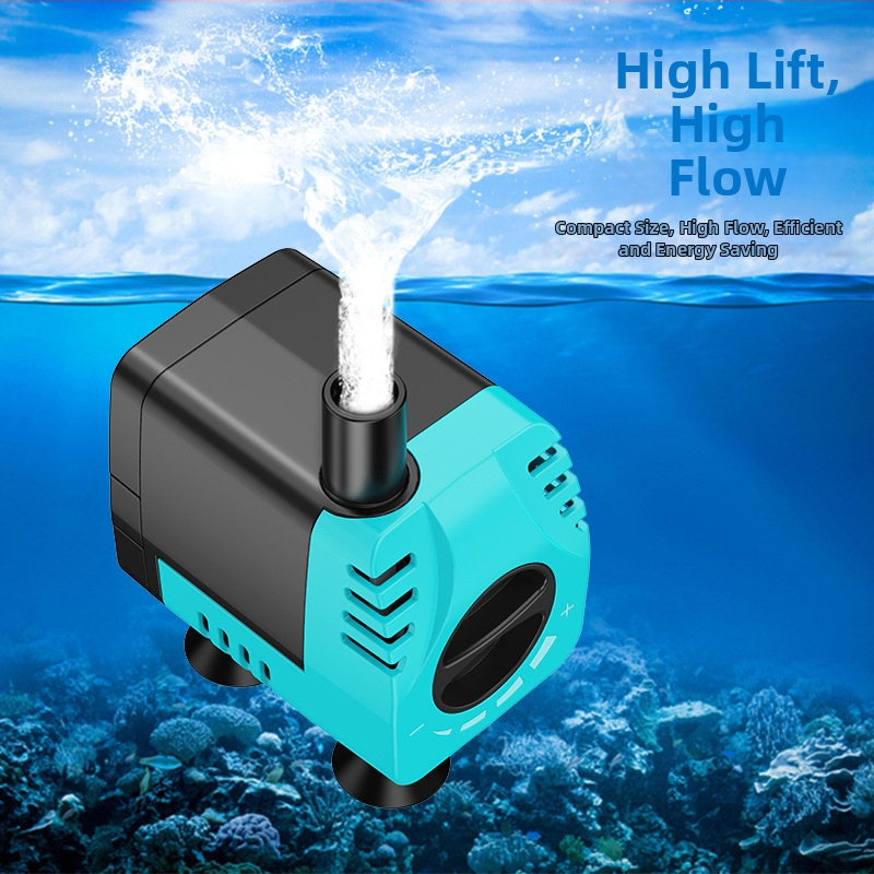 Povandeninė akvariumo siurblys su tyliai veikiančiu filtru, reguliuojamas srautas, didelis srautas, energijos taupymas, cirkuliacija prie dekoratyvinių akmenų