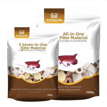 Akvariumo filtravimo medžiaga – Septyni viename filtravimas su Keraminiu žiedu, Biocheminės kamuoliukais, Maifan akmeniu, Vulkaniniu akmeniu; Svoris 0,5 kg; Prekė Sensen; Skirta gėlavandeniams žuvims