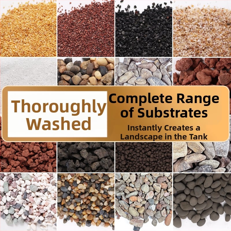 Akvariumo dugno smėlis iš akmens – kraštovaizdžio substratas žuvims ir vėžiams, įvairūs stiliai