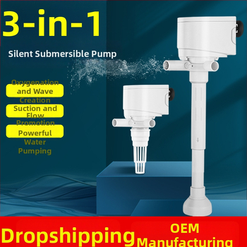 Po vandeniu esantis akvariumo siurblys su deguonies tiekimu ir filtravimu, 4 į 1 filtras, sieninis montavimas, tylus ir energiją taupantis