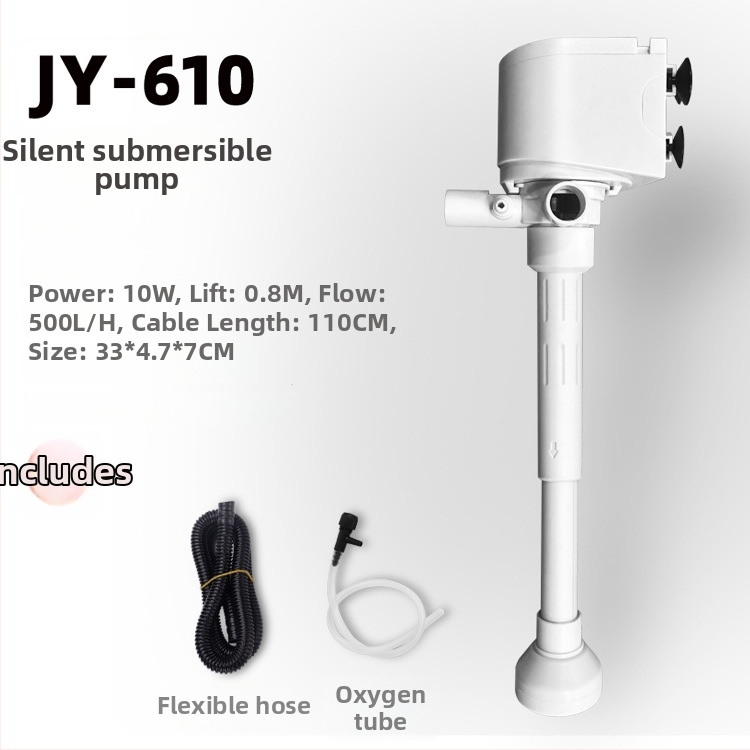 Po vandeniu esantis akvariumo siurblys su deguonies tiekimu ir filtravimu, 4 į 1 filtras, sieninis montavimas, tylus ir energiją taupantis