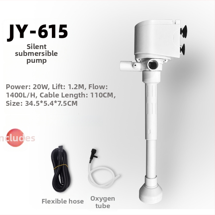 Po vandeniu esantis akvariumo siurblys su deguonies tiekimu ir filtravimu, 4 į 1 filtras, sieninis montavimas, tylus ir energiją taupantis