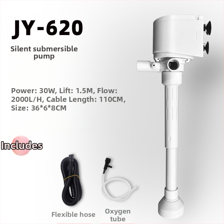 Po vandeniu esantis akvariumo siurblys su deguonies tiekimu ir filtravimu, 4 į 1 filtras, sieninis montavimas, tylus ir energiją taupantis