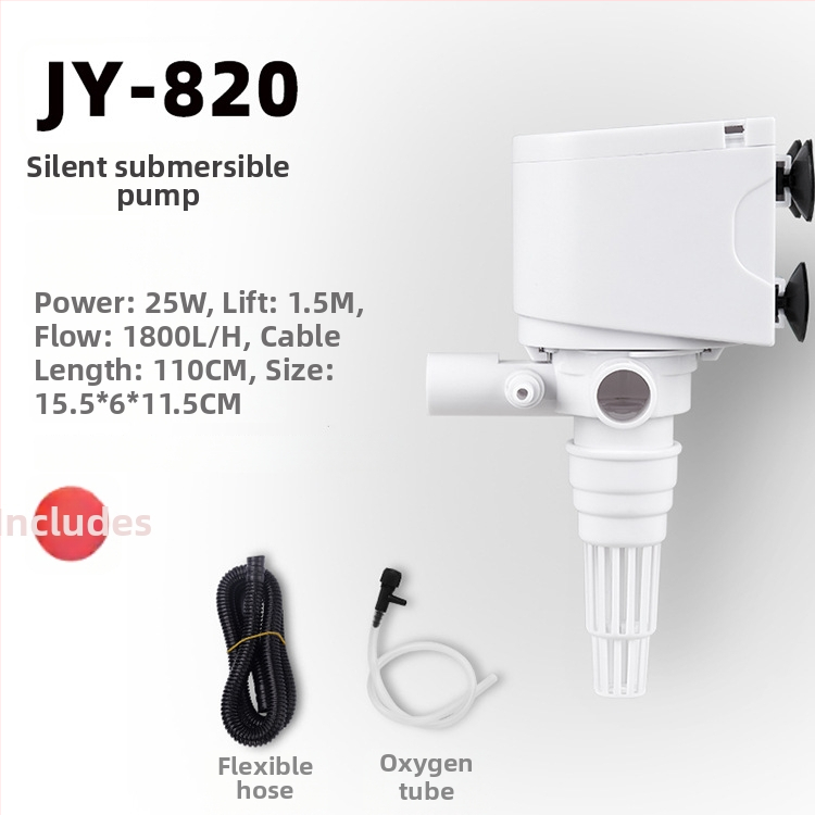 Po vandeniu esantis akvariumo siurblys su deguonies tiekimu ir filtravimu, 4 į 1 filtras, sieninis montavimas, tylus ir energiją taupantis
